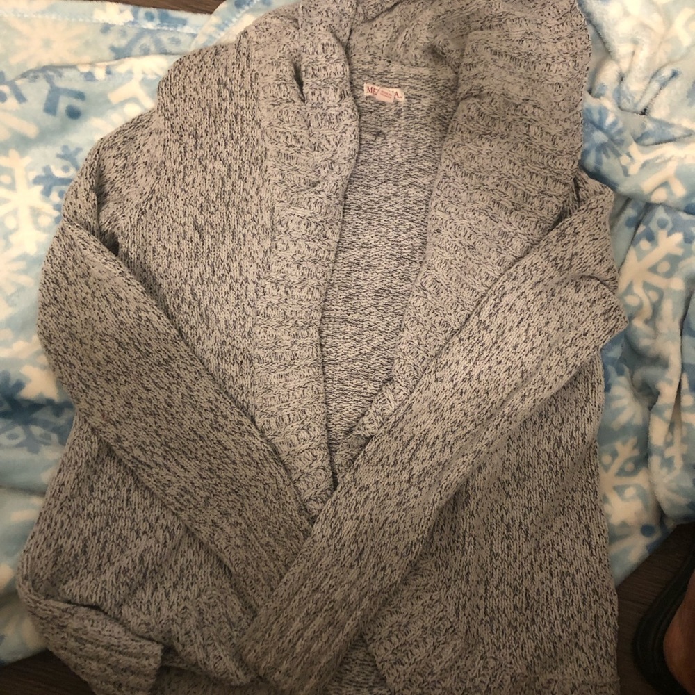 PEPPERED GREY SOFT SWEATER - CARDIGAN